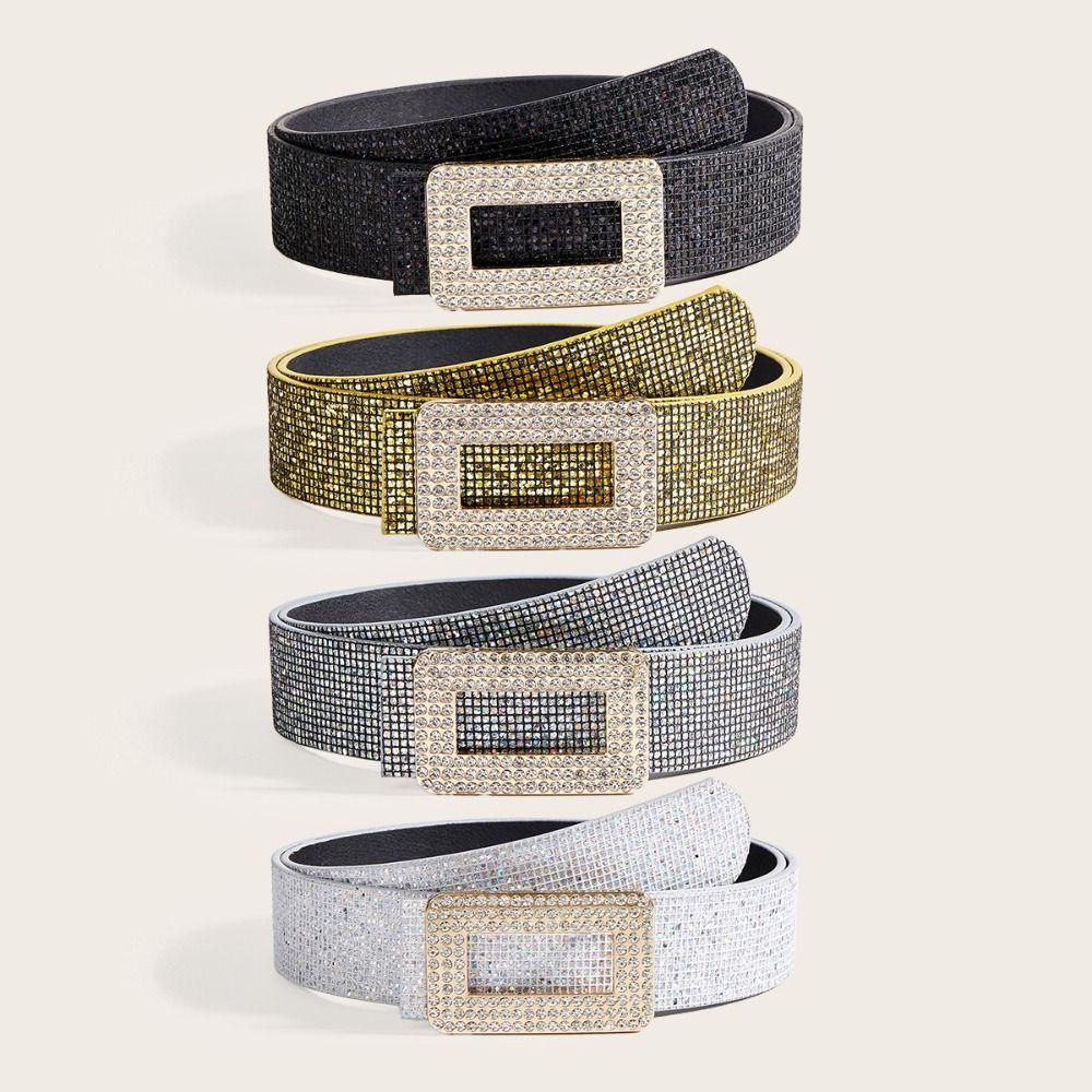 Korean Style PU Leather Wide Waistband Punk Y2K Girl Waistband Adjustable Sequin Belt  Outdoor