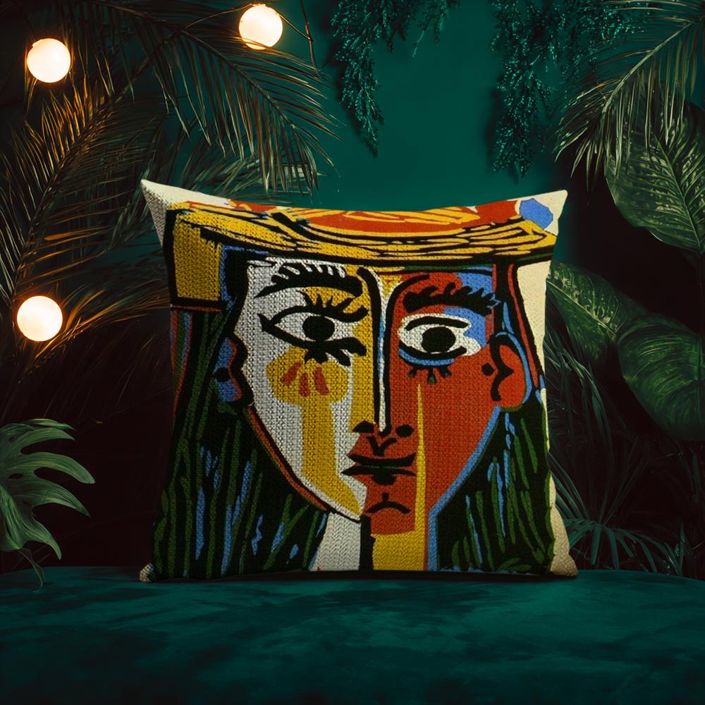 Classic Art Picasso Cushion Cover Natural Linen Pillow Case Double-Sided Print Decorative Sofa Pillowcase Home Decor Gift