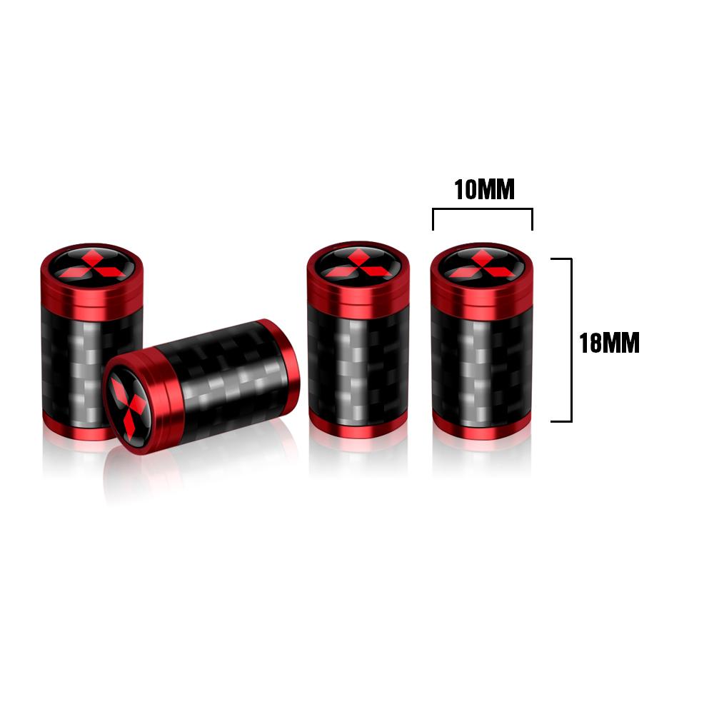 cxbkdv1 4pcs/set Car Carbon Fiber Pattern Tire Valve Dust Cover For Mitsubishi Lancer 9 10 Outlander 3 Asx L200 Pajero Auto Accessories