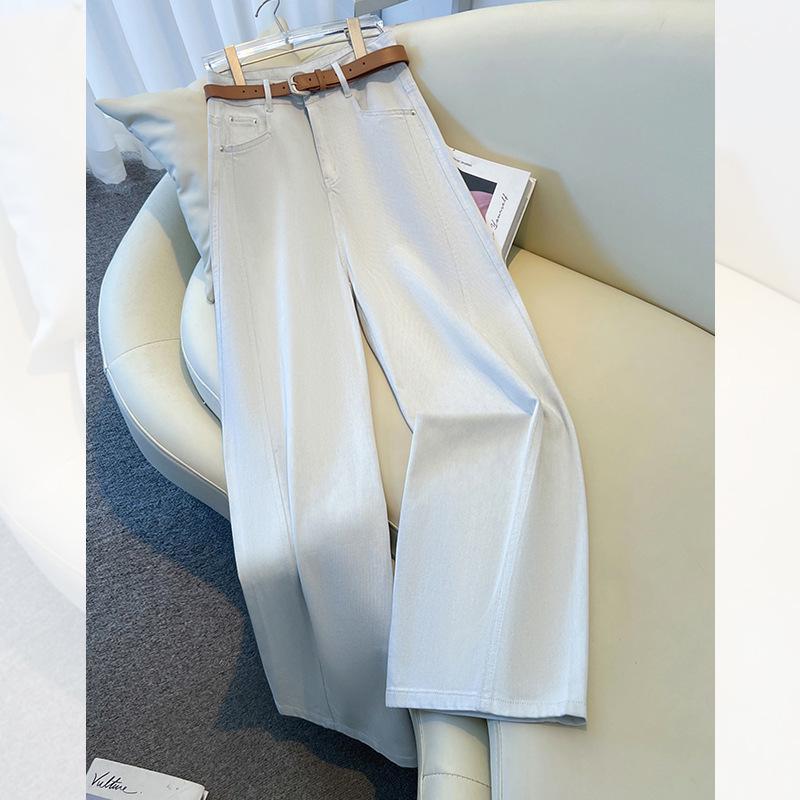 

Женские джинсы прямого кроя с высокой посадкой 2025: Стройнящий, Универсальный и Модный для Весны и Осени 3XL / 31 (140-150 lbs)