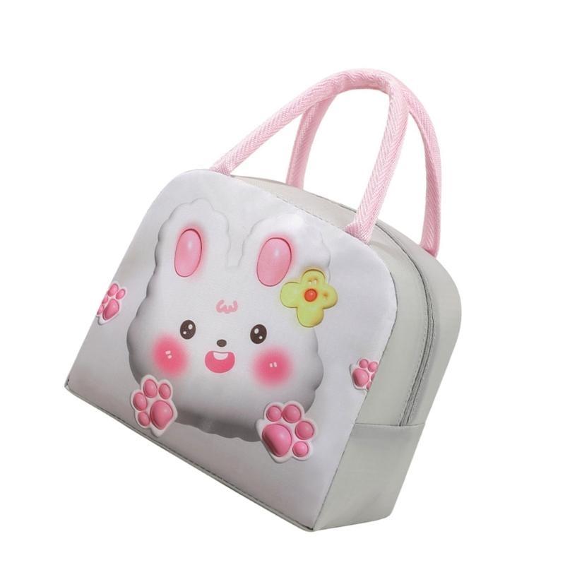 Waterproof Durable Fabric Lunch Box Bag with Lovely Animal Pattern for Kids