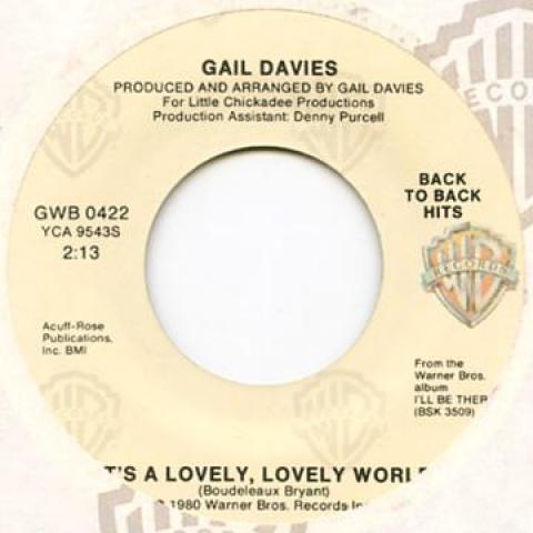 

7-дюймовая пластинка ГЕЙЛ ДЭВИС - Песня бабушки / Это прекрасный, прекрасный WEA4227 Warner Bros 1980 США Поп