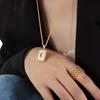 Elegant White Mother-of-Pearl Pendant Necklace - European and American Design, Versatile Titanium Steel Clavicle Chain for Women.