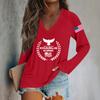 Women's Fashion Casual Long Sleeve Halloween Printed V-Neck Top
