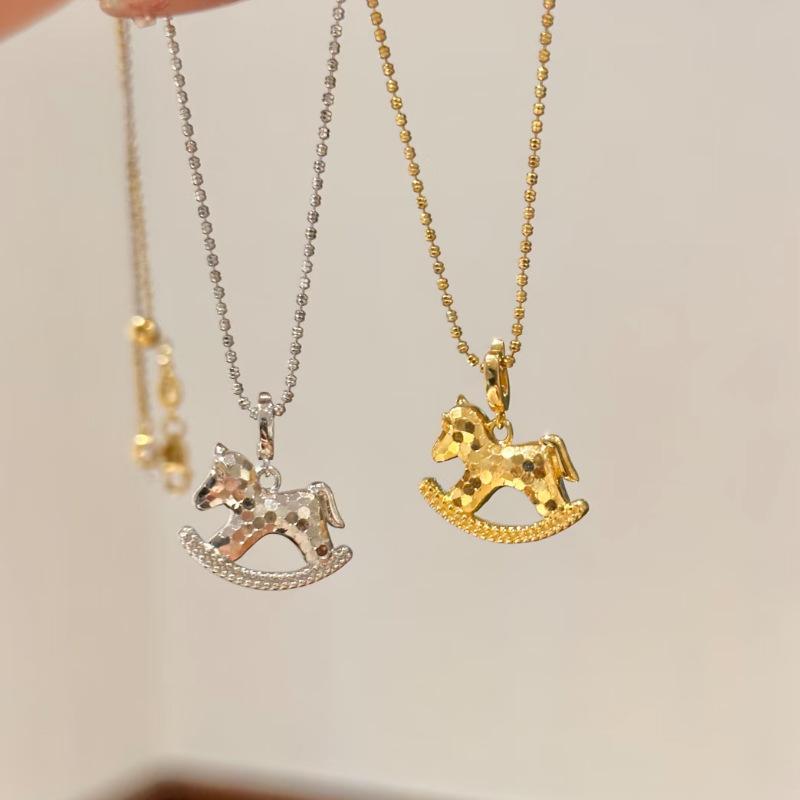 Fashion Exquisite Pony Pendant Necklace For Woman Girlish Versatile Clavicle Chain New Year Jewelry Accessories Horse Year Gift
