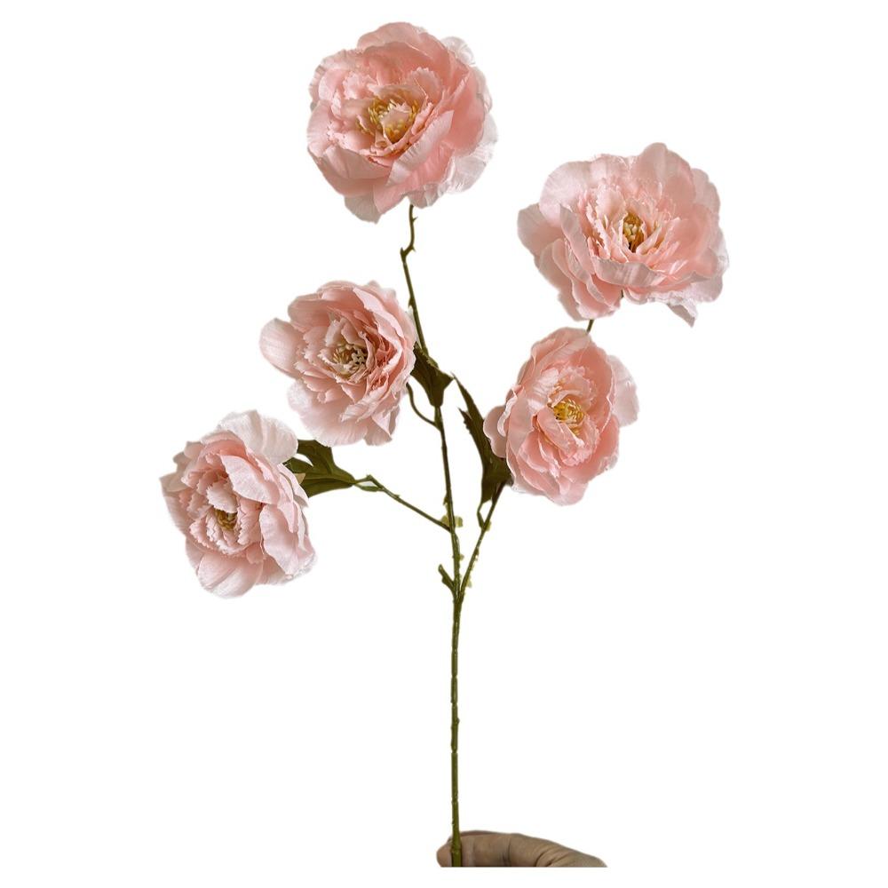 Lifelike 5 Flowers/Bundle Artificial Flowers Real Touch with Stems Fake Peony Floral Arrangements Fake Flower Bouquets Wedding