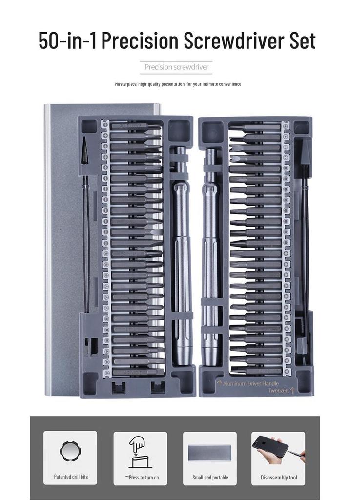 50-in-1 Precision Screwdriver Set for Household and Mobile Repair