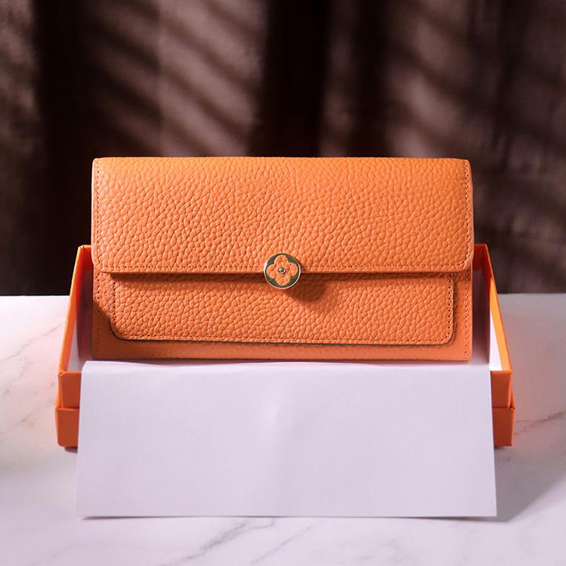 Женский кошелек из коровьей кожи первого слоя, изысканный высококачественный кожаный нишевый дизайн, компактный короткий кошелек Sense