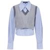 ONLY 2025 Autumn Colorblock Knit Vest & Shirt Set