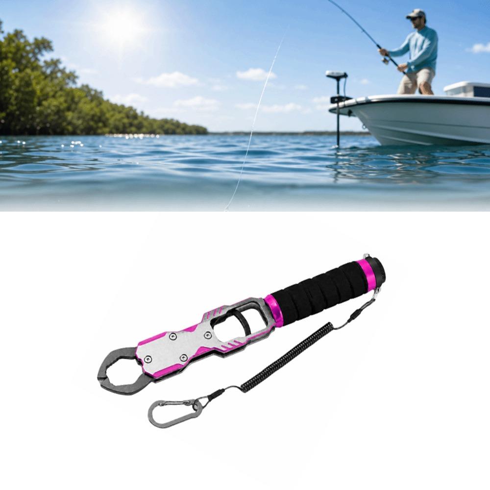 Aluminum Alloy Fish Lip Gripper with 40lb Scale Fish Holder Fishing Grabber  Saltwater Fishing