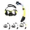 Adult Snorkel Set Wide View High Definition Tempered Glass Lens Diving Goggles and Full Dry Snorkel 