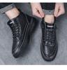 Fashion Leather High-top Board Shoes Soft Leather Lace-up Casual Sneakers Lightweight Boots Comfortable Wearable Shoes Sneakers