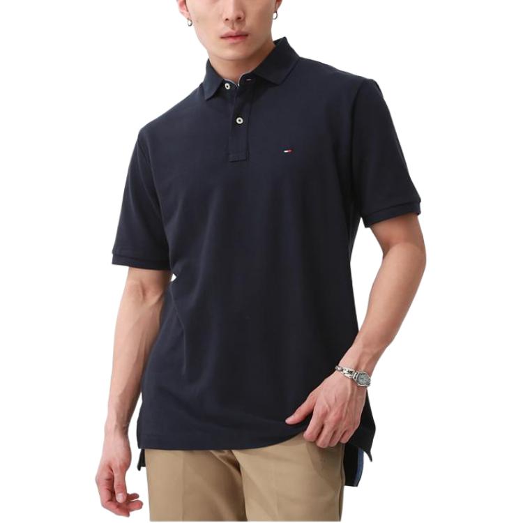 Tommy Hilfiger Solid Color Straight Cut Fashion Casual Business Commuter Old Money Style Tennis Golf Outfit Short Sleeve Polo Shirt TM7802266-AAA