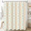 Modern Bathroom Shower Curtain Decorative Rectangular Geometric Pattern Waterproof Washable Home Decor (Beige Mint) One Size