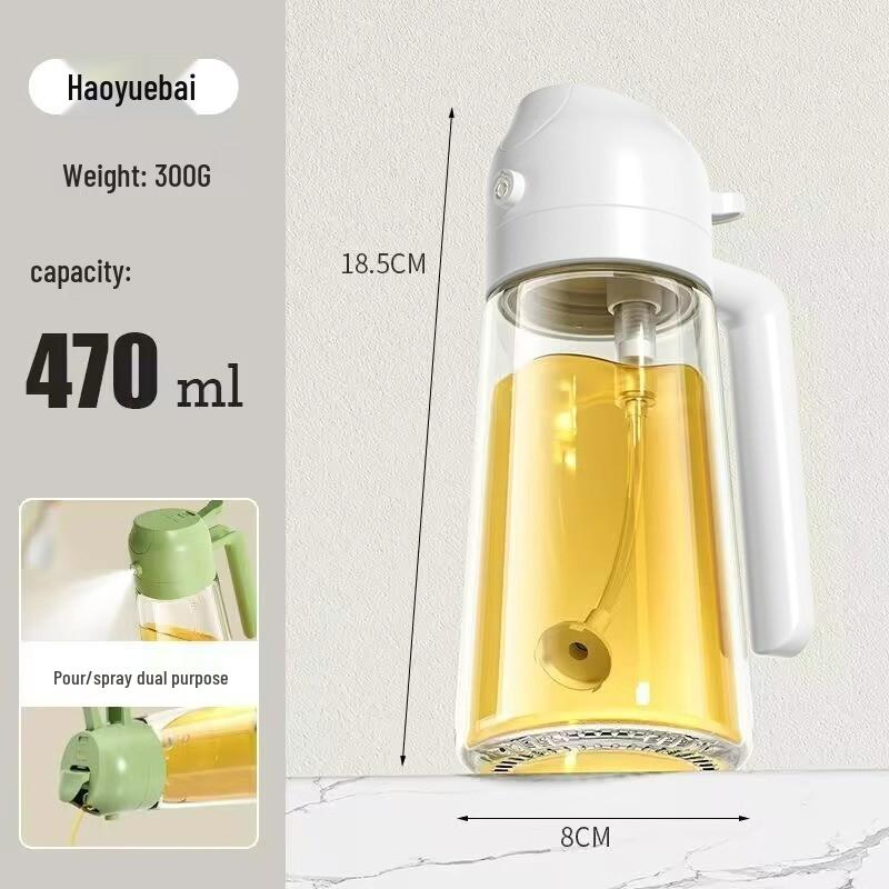 

Dual-Use Atomizing Glass Oil Spray & Pour Bottle