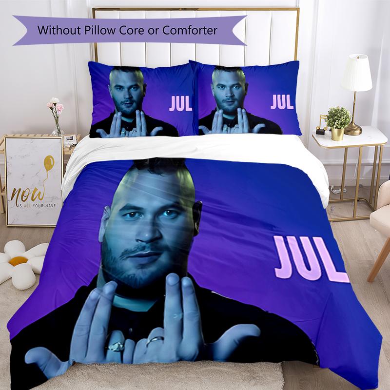 3pcs Jul  rapper pattern bedding set duvet cover set includes duvet cover &pillowcases, perfect all season bedroom decoration & gift