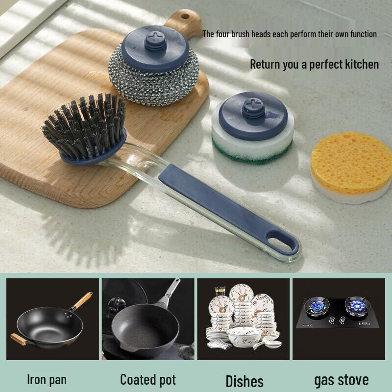 

Meizhike Kitchen Pot Cleaning Brush with Replaceable Steel Wool Head