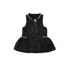Girls' Tweed Little Sleeveless Vest Dress Autumn Winter New Baby Black Light Luxury Rhinestone Dress