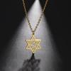 Dreamtimes Triple Spiral Triskelion Hexagram Necklace for Women Men Stainless Steel Pendant Star of David Je Jewelry Collar