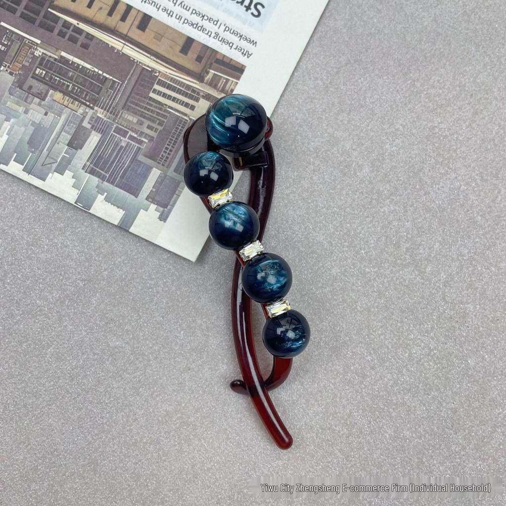 Elegant Five-Petal Flower Pearl Bead Hair Clip