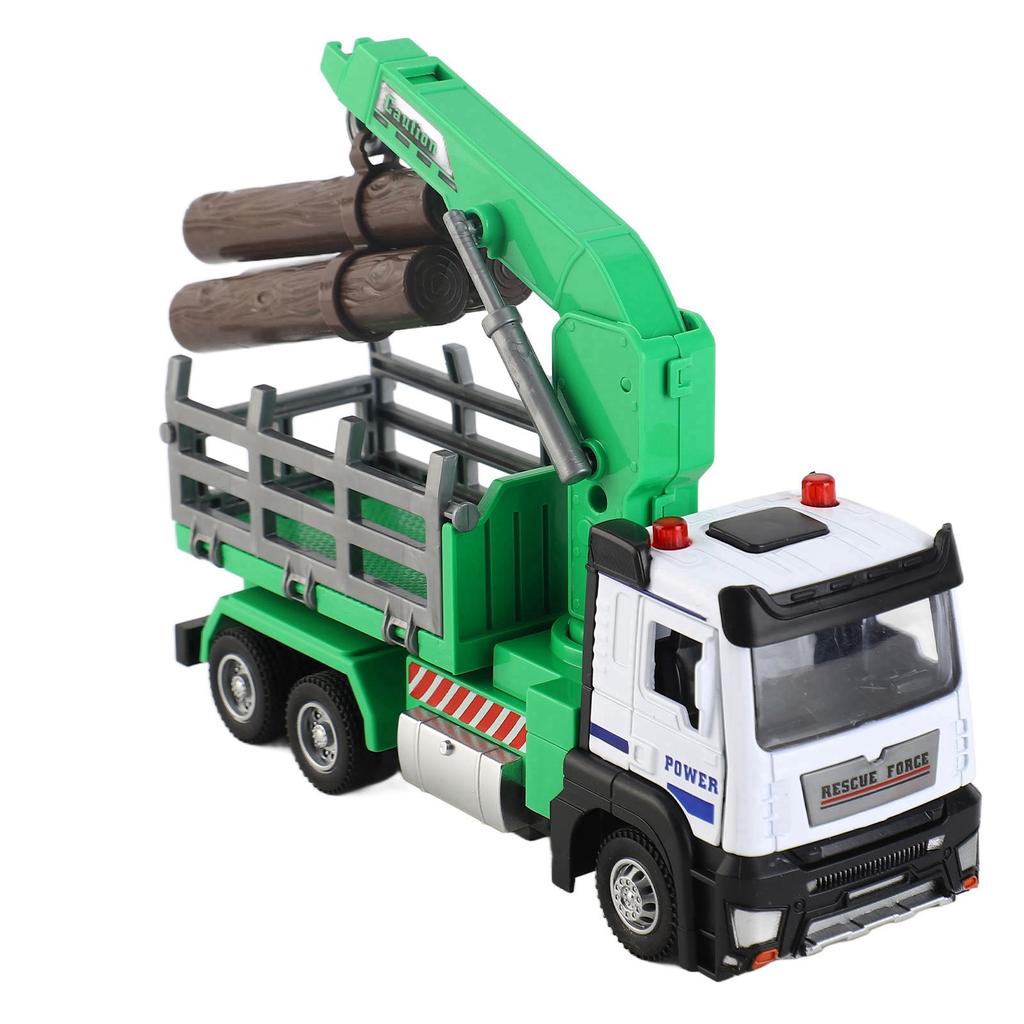 Logging Truck Toy 1:32 Log Vehicle Model with Light Music Effect for 6 Years Old Above Green