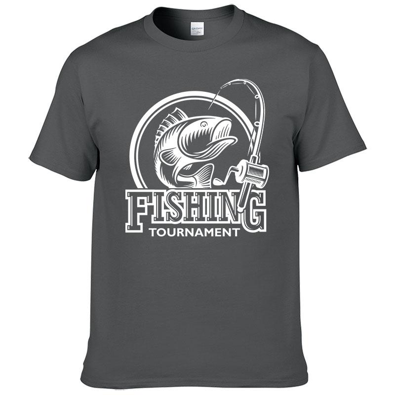 2024 Summer Fashion Fishing T-shirt Printed T Shirt Men 100% Cotton Short Sleeve Casual Streetwear Homme Tops Print Tees F06