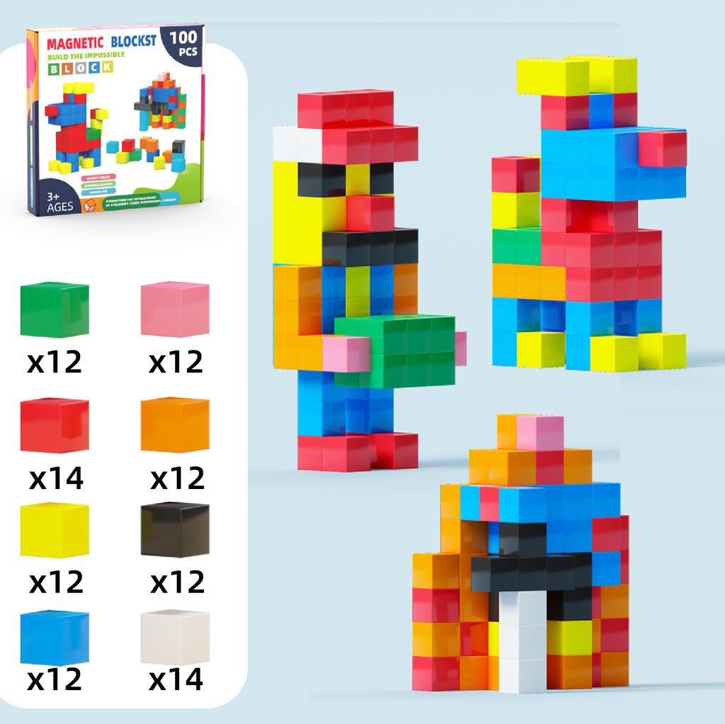 Non-Toxic Stacking Blocks Math Educational Toys For Child Montessori Magic Block Puzzle Toy Spatial Logical Thinking Training Game Rainbo