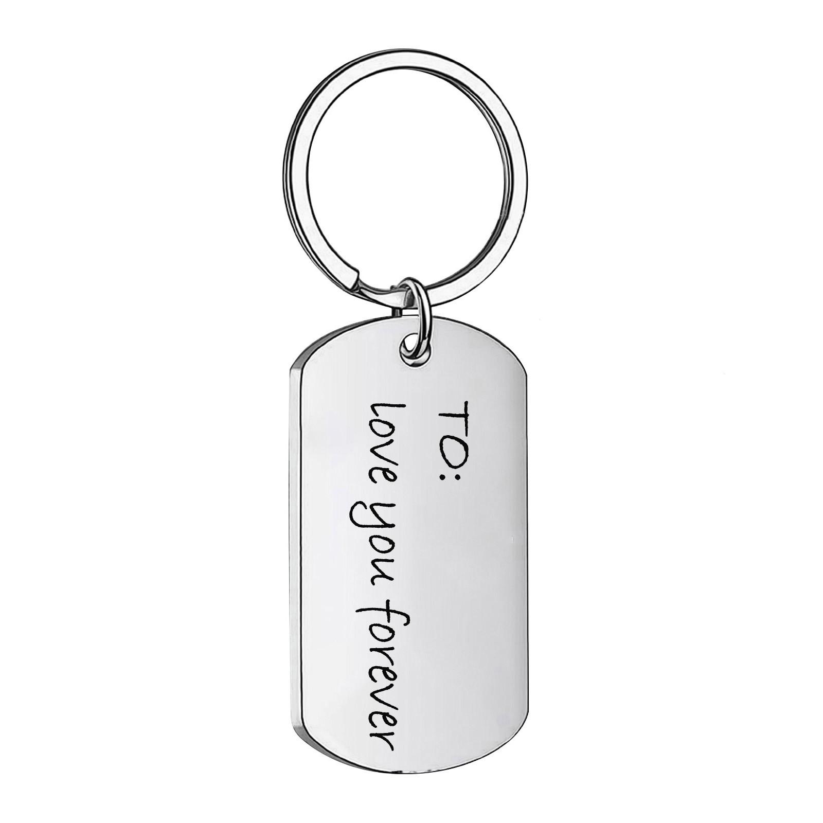 

Брелок-подвеска из нержавеющей стали, праздничный подарок, небольшой подарок, металлический брелок с гравировкой One Size серебряный