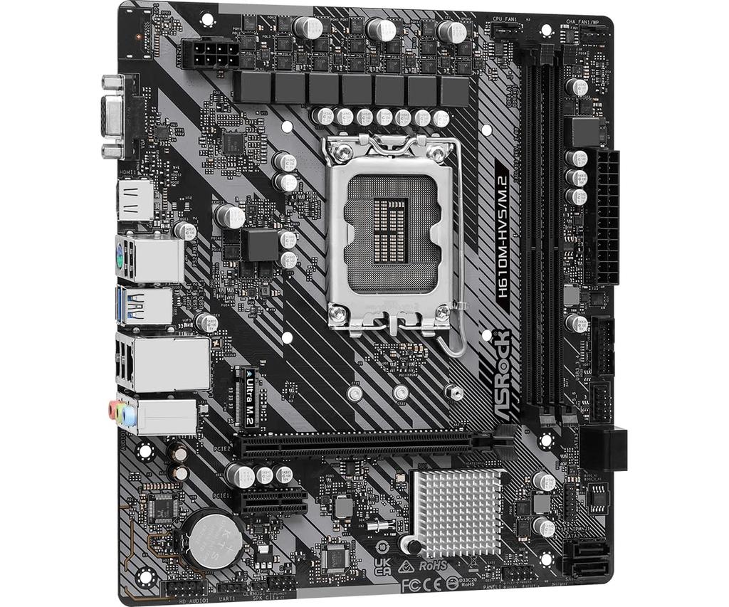 ASRock Motherboard H610M-HVS/M.2 (LGA 1700/2xDDR4/HDMI/VGA/M.2/USB 3.2)