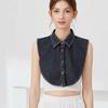 Lapel Buttons Women Fake Collar Cotton Detachable Collar Versatile Denim Fake Collar  Women