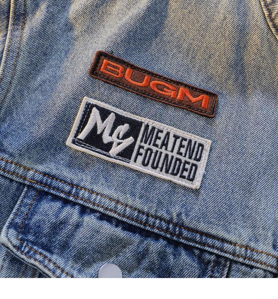 American High Street Vintage Denim Jacket - Unisex, Washed & Distressed, Autumn Trendy, Loose Fit, Casual Motorcycle Style