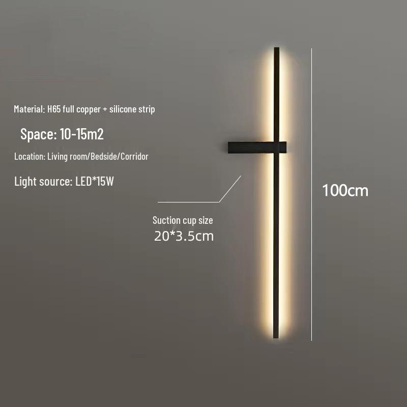 Minimalist LED Wall Lamp: Linear Strip Design for Bedroom or Living Room