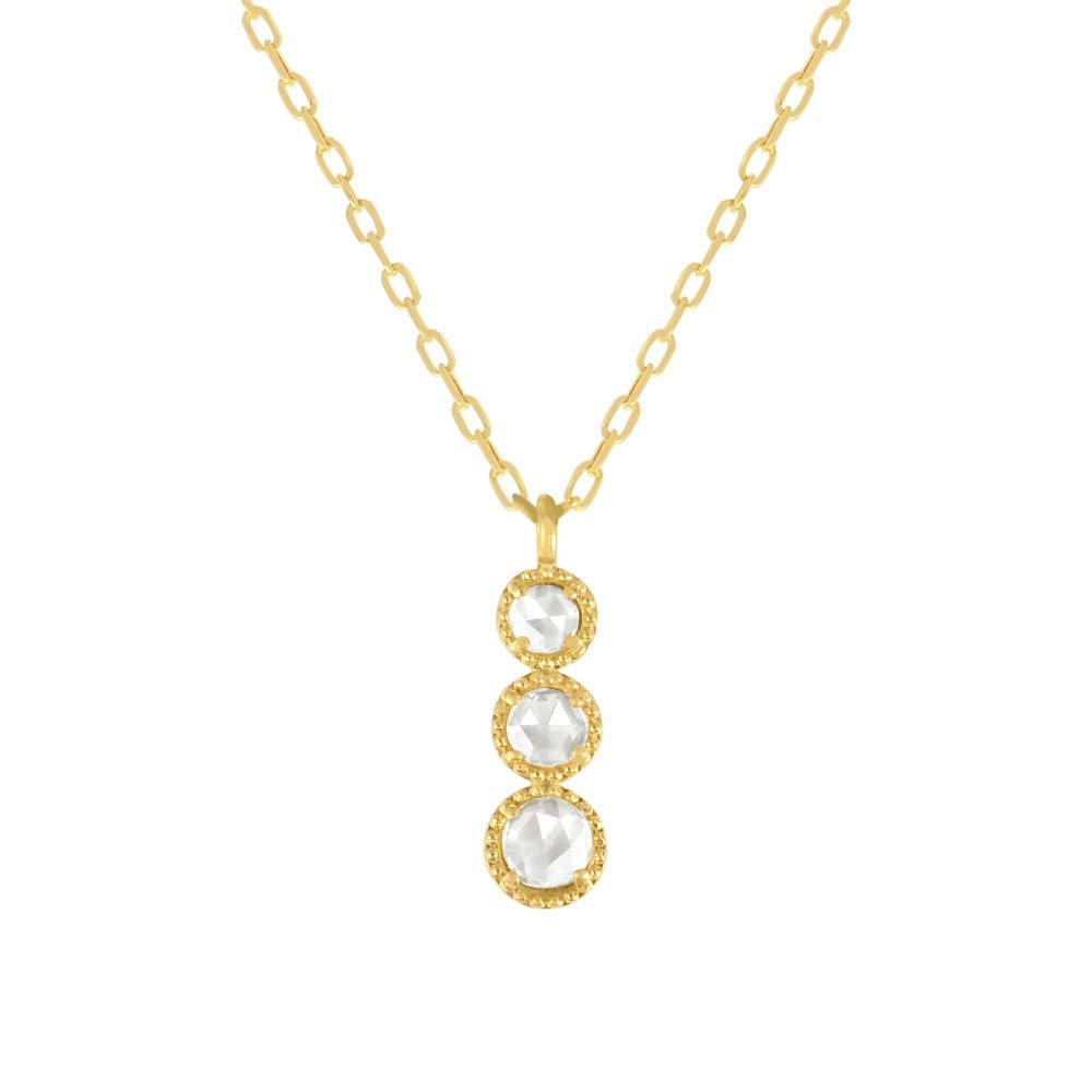

Diamond K18 Yellow April Rose Azuki 3 Natural Stone [Kyocera] Necklace, Gold, Birthstone, 0.10 Carat, Cut, Chain, Stones,