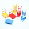 Miniature Dollhouse Accessories Platform Trolley Fork Lift Hand Cart Set Doll House Scene Ornament Mini Flat Cart Pallet Truck Dolly