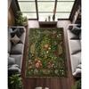Green Flowers Rug Colorful Boho Decor Living Room Bedroom Rug Home Decoration Retro Carpet