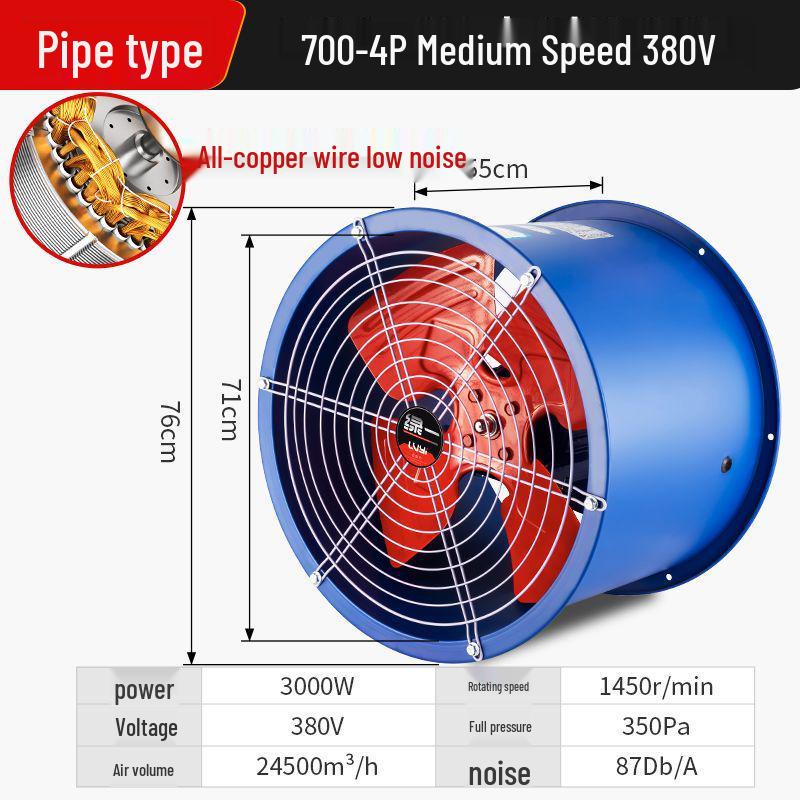 High Power Industrial SF Axial Exhaust Fan 220V/380V for Duct Ventilation & Kitchen Smoke Extraction