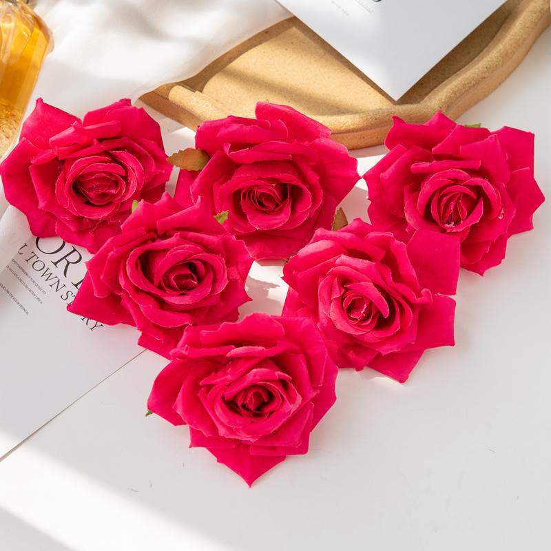 100pz 10cm Fiori Artificiali all'Ingrosso per Scrapbooking Natale Decorazioni per la Casa Matrimonio Giardino Arco di Rose Testa di Seta Finta Scatola di Caramelle