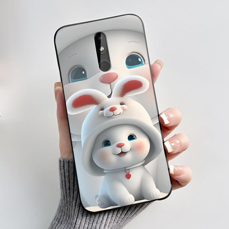 Matte Soft TPU Case For Nokia 3.2 4.2 3.1 Nokia3 Phone Case Luxury Cute Love Rabbit Funny Black Silicone Ultra Thin Back Cover
