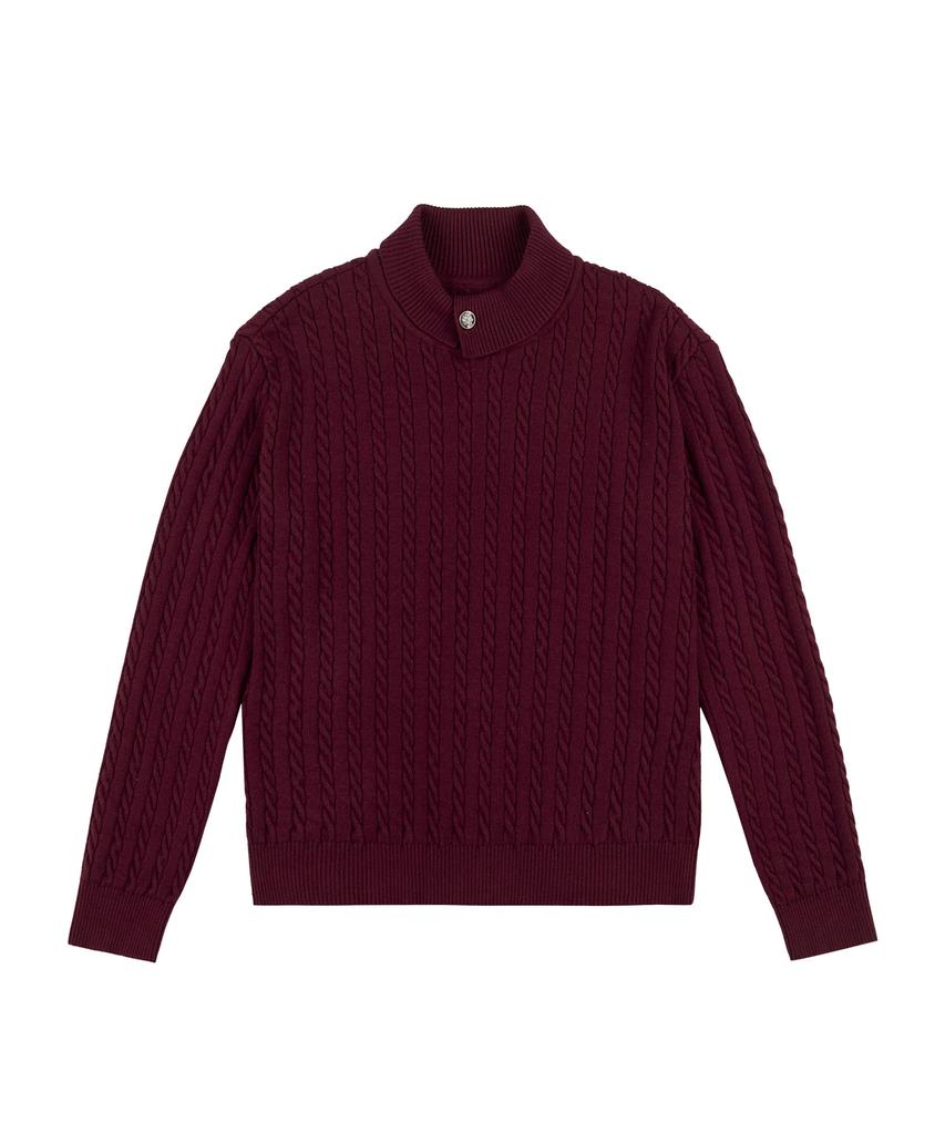 LESONNET Duke Cable Knit Pullover Burgundy