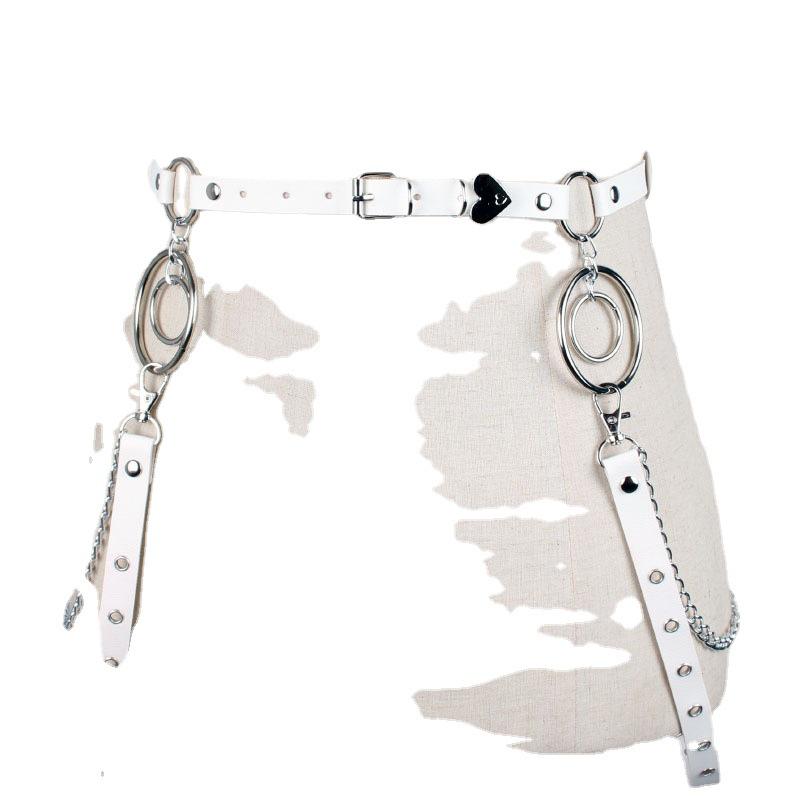 New Personalized Double Shoulder Faux Leather Waist Chain Strap