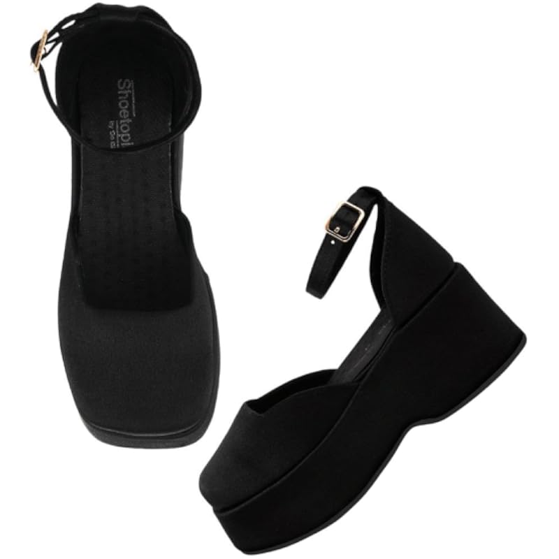 Shoetopia Stylish Black Chic Pumps For Girls-Eu39