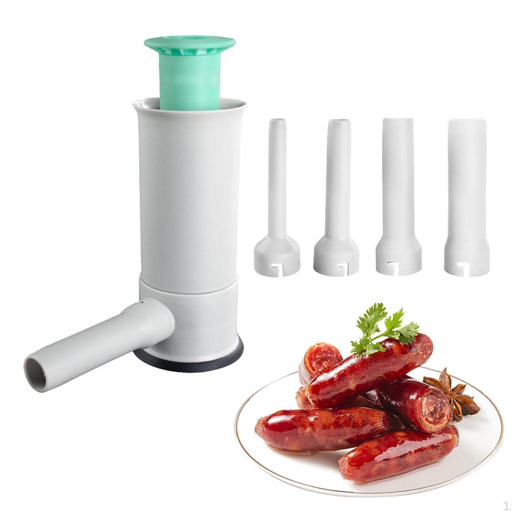 Sausage Stuffer Maker with 4 Stuffing Tubes Meat Filling Tools for