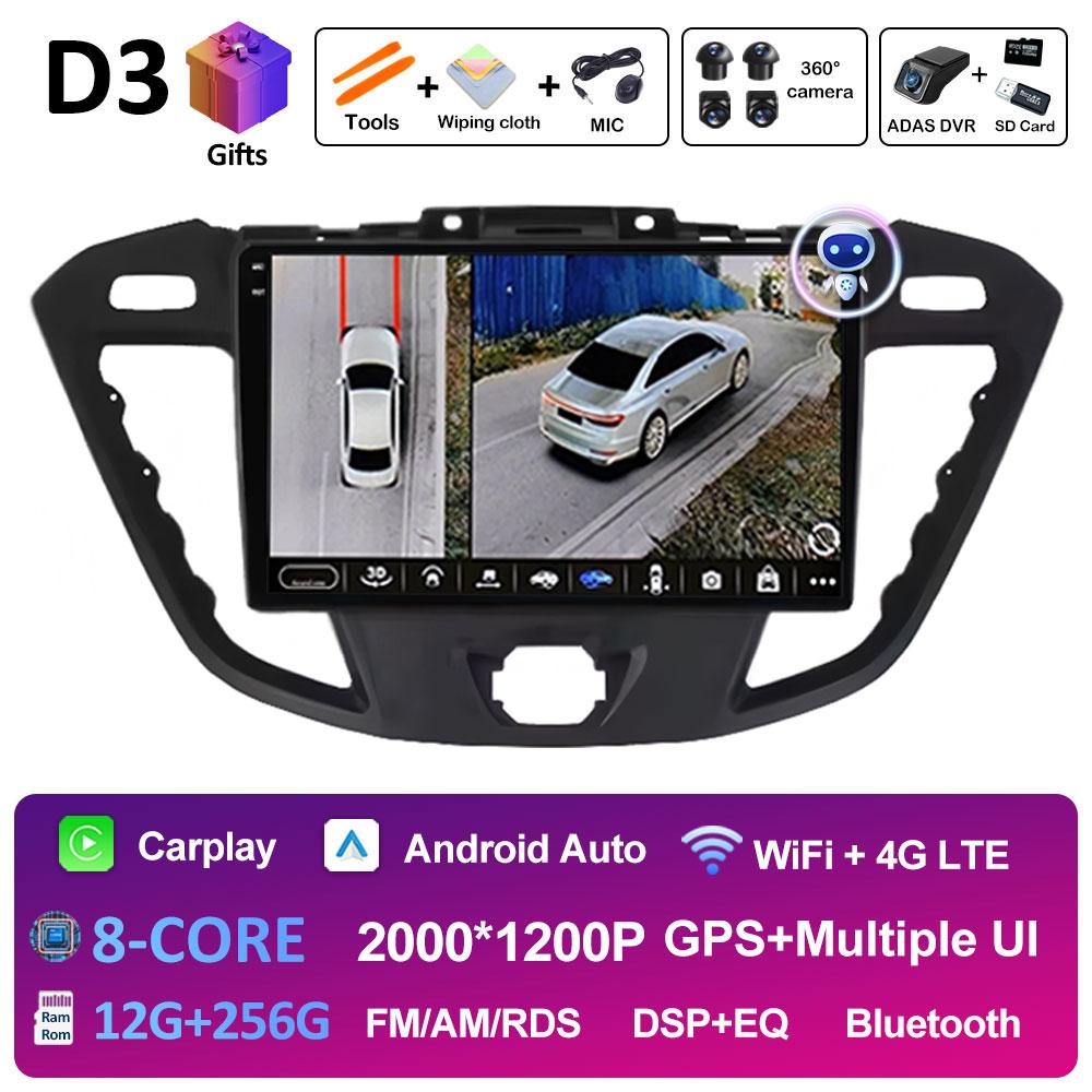 For Ford Tourneo Custom 1 I Transit 2012 2013 2014 2015 2016 - 2021 Car Multimedia Video Radio Player Bluetooth DSP Stereo WIFI