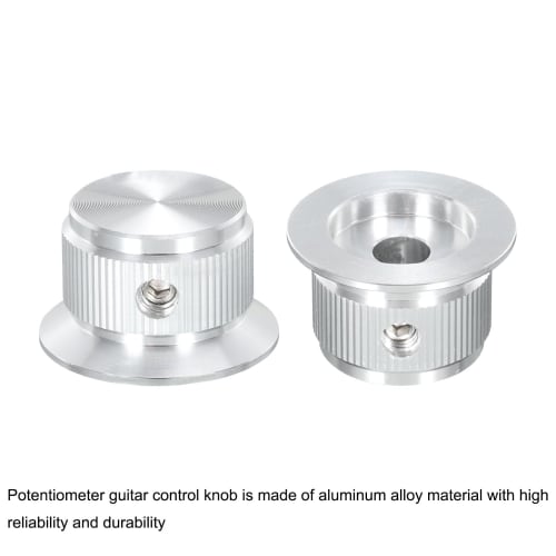 uxcell Potentiometer Knob, Aluminum Guitar Control Knob, 1 Shaft with Wrench, for Guitar, Bass, Audio, Power Amplifier, Volume Control, 24mm Diameter,