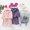 Children's Plush Cartoon Bathrobe - Boys' & Girls' Double-Sided Fleece Pajamas for Autumn/Winter