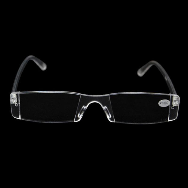 Günstige Unisex-Presbyopie-Brille, Lesebrille, klar, randlos, Lesebrille, transparent, klar, +1,00–+4,00 Dioptrien