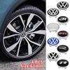 Pour VW VOLKSWAGEN Nouveau 4pcs 56mm Emblème de Roue de Voiture Autocollant Central 60mm Cache-Moyeux de Roue Accessoire Pour VW golf Passat R Rline GTI
