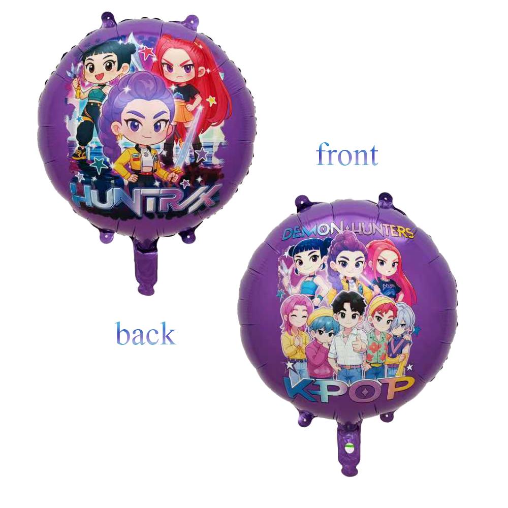 1 Set Kpop Demon Hunters Aluminum Foil Latex Balloon Children's Birthday Decoration Korean Kpop Anime Party Supplies Toy Gift