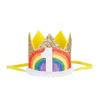 Newborn Baby Rainbow Crown Lace Princess Cute Hairband Headband Baby Infant Boys Girls Birthday Party Show Photo Headdress Gift