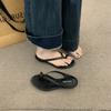 Fashion Female Shoes Cross-Tied Rubber Flip Flops Low Ladies' Slippers 2025 Hawaiian Silver Slides Shoes Low Woman's Slippers Cross-Tied
